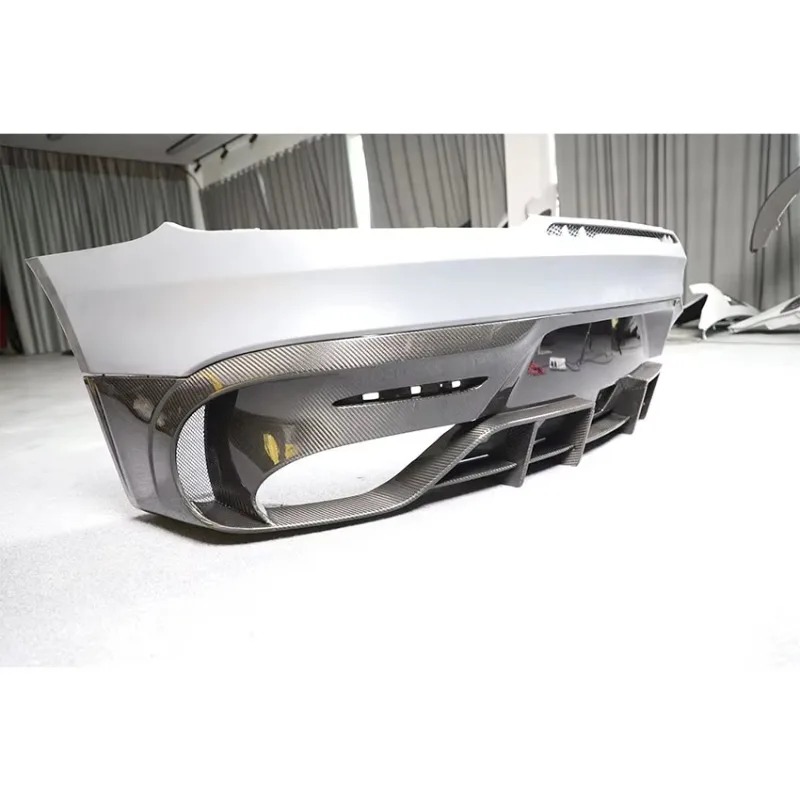 Upgrade Black Series Style Dry Half Carbon Fiber Rear Diffuser Lip for  GT GTS Car Accessories